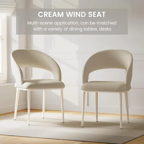 Miniatura 6 de Juego de 2 sillas de sofá, sillas de escritorio modernas, sillas de comedor de cocina con patas de metal para oficina en casa, dormitorio y sala