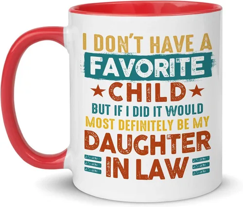 Miniatura 3 de Taza con texto en inglés "I Don't Have A Favorite Child, My Daughter-In-Law is My Favorite Child, divertida taza de café para suegra de nuera