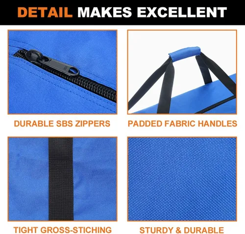 Miniatura 5 de COOLBEBE Bolsa de lona deportiva Bolsa de equipaje de viaje extra grande con cremallera mejorada, duradera y resistente al agua, Azul Patchwork