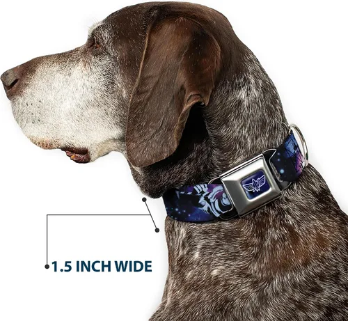 Miniatura 7 de Collar de perro hebilla de cinturón de seguridad Buzz Lightyear Poses Galaxy Blues 9 a 15 pulgadas 1.0 pulgadas de ancho