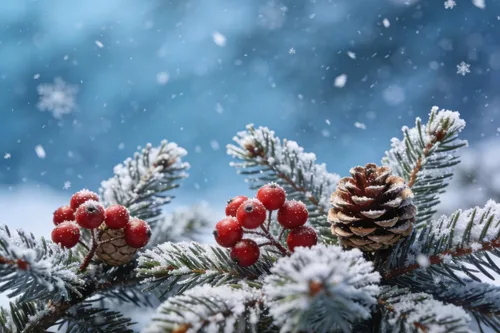 Árbol de Navidad de invierno con copos de nieve en el bosque, bandera de paisaje estacional de 3 x 5 pies, banderas de doble costura de 3 x 5 pies