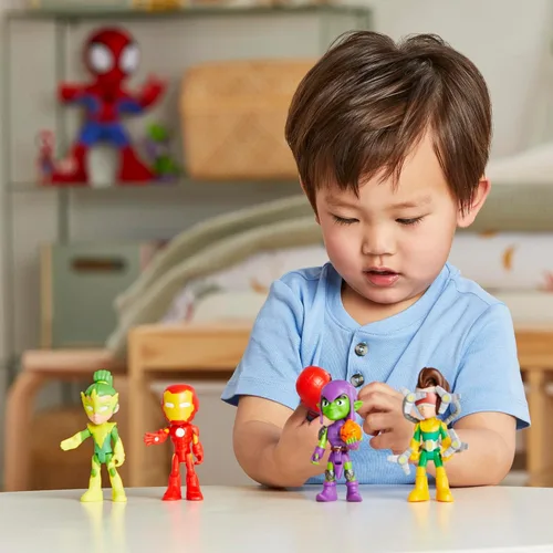 Miniatura 4 de Spidey y sus increíbles amigos Hasbro Marvel, paquete de amigos y enemigos, 5 figuras de acción, 4 pulgadas, juguetes de superhéroes preescolares