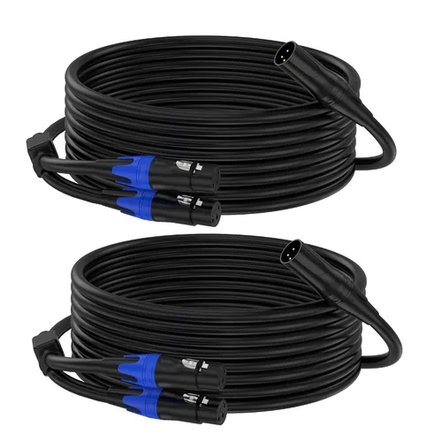 Miniatura 11 de Cable divisor XLR en Y, 2 hembra a 1 macho, cable de conexión XLR para micrófono equilibrado izquierdo y derecho, doble hembra a macho individual