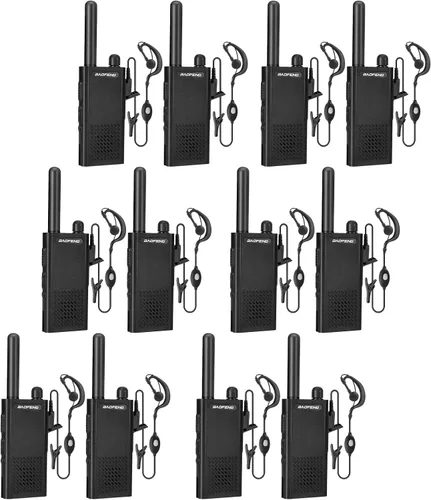 Miniatura 11 de Baofeng T26 Walkie Talkies de Largo Alcance, Batería Recargable de Iones de Litio, 16 Canales FRS, Radios Bidireccionales con Auriculares para Paq
