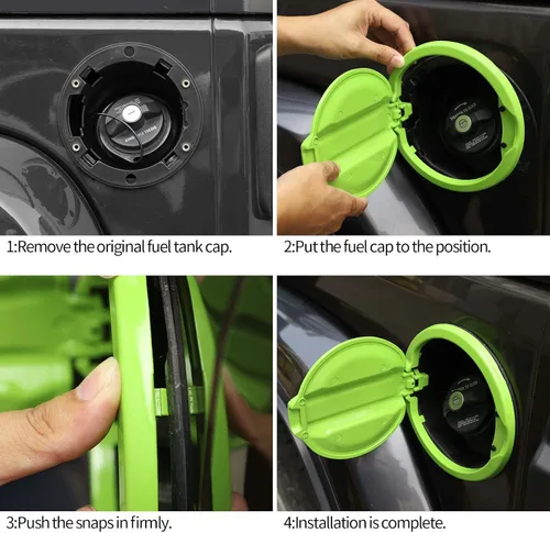Miniatura 7 de Funda para tapa de tanque de gasolina para llenado de combustible JL para Jeep Wrangler JL 2018-2025 y Unlimited Sport Rubicon Sahara de 2/4