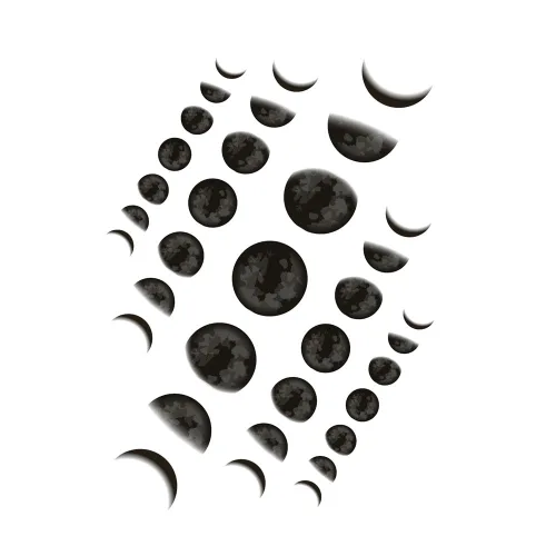 Miniatura 5 de Fase lunar planeta tatuaje temporal pegatina negro impermeable adultos hombres mujeres brazo mano 15X11cm Set de 4 (SF163)