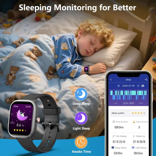 Miniatura 6 de Reloj para Niños para Niñas y Niños de 6-15 Años - Reloj Inteligente para Niños de 1.8" Rastreador de Fitness, Sin Necesidad de Teléfono, Podómetro