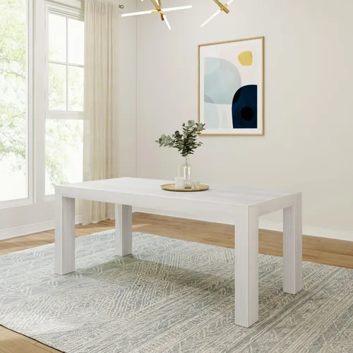 Miniatura 8 de Plank+Beam Mesa de comedor de 48 pulgadas, mesa de cocina de madera maciza de 48 pulgadas, mesa de comedor rectangular para comedor, oficina