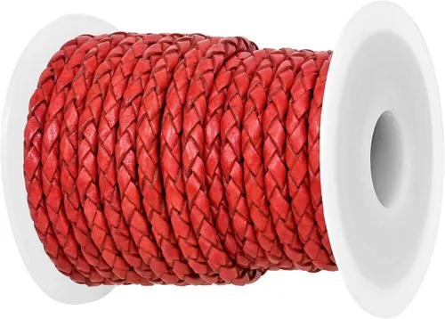Miniatura 17 de GENIQUE Cuerda de Cuero Trenzada Redonda Genuina Real, Cuerda de Cuero para Manualidades, Hacer Joyería, Collar, Pulsera (5 Metros)