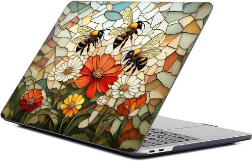 Miniatura 14 de para MacBook Pro de 13 Pulgadas Versión 2013-2015 Modelo A1425/A1502 Estuche para Computadora Negro, Estuche Rígido para Laptop de Patrón Premium