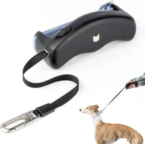 Miniatura 10 de Correa retráctil para perro de 5.6 pies, ajustable, suave, manos libres, correa retráctil de freno rápido con una sola mano para perros pequeños
