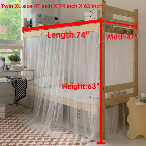 Miniatura 6 de 4 postes esquineros para dormitorio de estudiantes, litera, mosquitera, cortinas de cama para dormitorio, escuela, universidad, decoración de Rosa