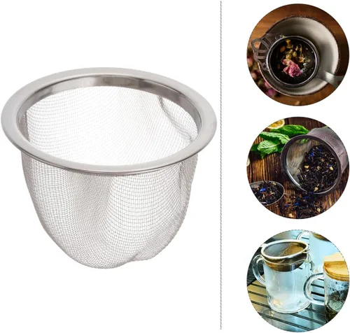 Miniatura 8 de Yardwe Filtro de té de acero inoxidable con filtro de malla fina, infusor de 2.5 pulgadas para preparar té de hojas sueltas en casa u oficina