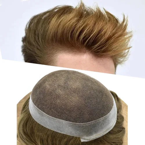 Miniatura 68 de Sistema de reemplazo de cabello de encaje francés para hombre, piezas de cabello de aspecto natural, color negro, marrón, rubio, gris, protesis