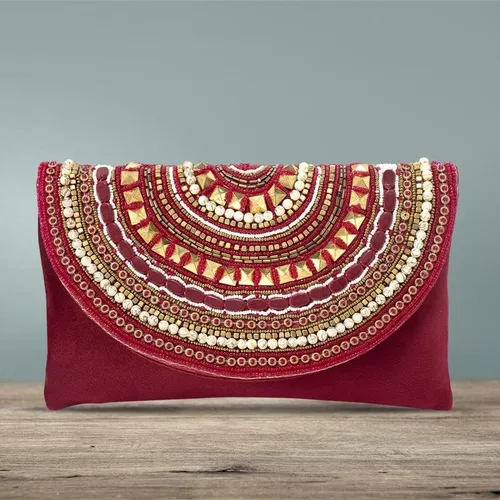 Miniatura 6 de Aheli Bolsos de mano indios para mujer, bolsos de noche hechos a mano para boda, fiesta nupcial