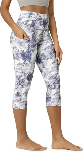 Miniatura 20 de ODODOS - Leggings capri de cintura alta para mujer con bolsillos, control de abdomen, no se transparentan, para entrenamiento atlético, running