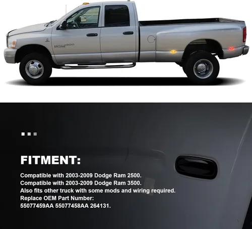 Miniatura 6 de litzland 4 luces LED de posición laterales compatibles con Dodge Ram 2500 3500 2003-2009 lente ahumada doble defensas parachoques lámparas para SLT