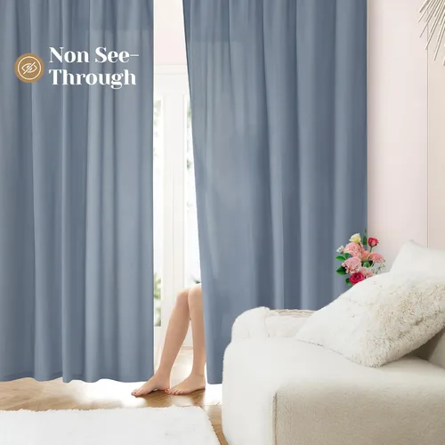 Miniatura 21 de HOMEIDEAS Cortinas Transparentes de Privacidad Blancas No Transparentes, 52 X 45 Pulgadas de Largo 2 Paneles Cortinas Transparentes Filtradoras