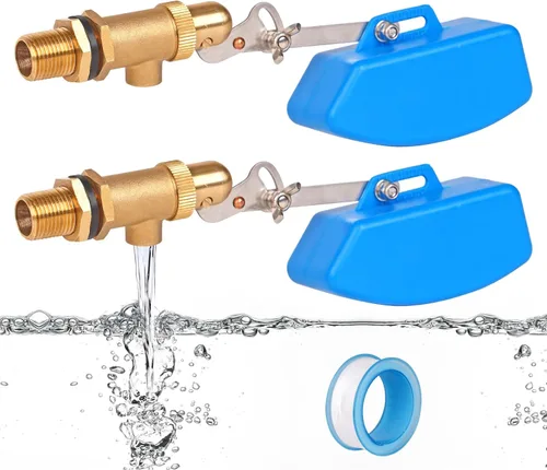 Válvula de flotador de latón de 1/2 pulgada, válvula de bola flotante de agua con brazo ajustable, válvulas de flotador de tanque de agua de llenado