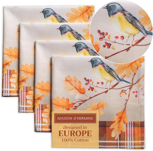 Miniatura 74 de Maison d' Hermine Happy Florals - Juego de 4 servilletas 100% algodón suave y cómodo perfectas para cenas familiares, bodas, fiestas de cóctel, 063