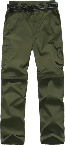 Miniatura 2 de Pantalones de senderismo convertibles para niños, ligeros, de secado rápido, con cremallera, para niños, jóvenes, exteriores, UPF 50+, pantalones