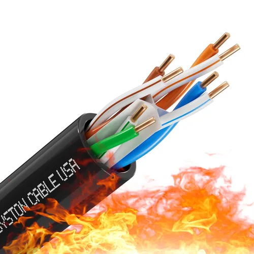 Syston Cable Tech Cat6A+ - Cable Ethernet crudo a granel negro a granel 700 MHz 20 pies 23AWG 4pr par trenzado sin blindaje UTP cobre sólido desnudo