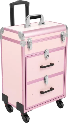Miniatura 10 de TFCFL Estuche de carrito de maquillaje de 3 niveles, Negro -, Elegante