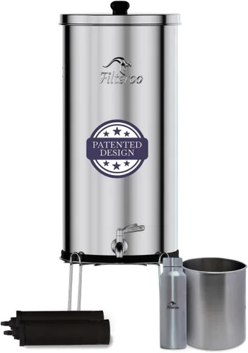 Miniatura 10 de Filteroo® Superoo - Sistema de filtro de agua por gravedad para encimera, 3.17 galones/12L, acero inoxidable 304, 2 filtros de carbono, purificador