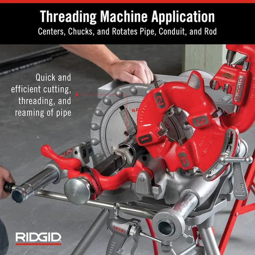 Miniatura 4 de RIDGID 15682 Modelo 300 Power Drive Complete, máquina roscadora de tubos de 38 RPM y llave de tubo recta de aluminio de 1/2 pulgada a 3/4 pulgadas