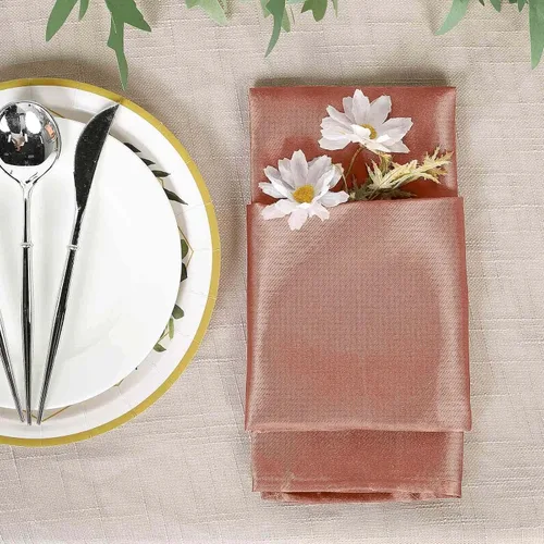 Miniatura 7 de Efavormart - Servilletas de lino de satén de terracota de 20 x 20 pulgadas para decoración de bodas, cumpleaños, restaurantes, fiestas, 25