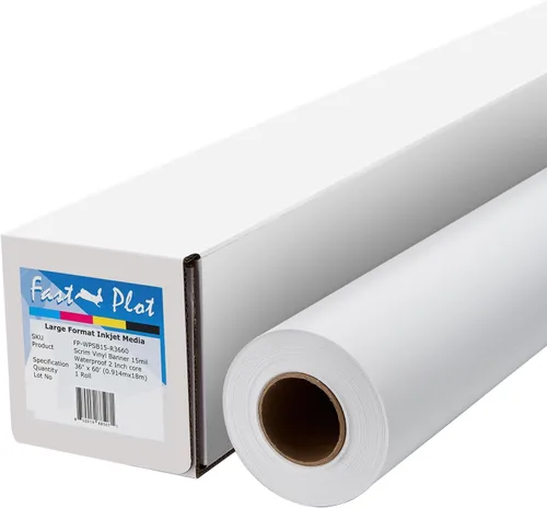 Miniatura 3 de FastPlot Vinilo para Pancartas Retroiluminadas al Aire Libre Resistente al Agua de 15 mil 400g - Rollo de 91 cm x 18 m - núcleo de 5 cm