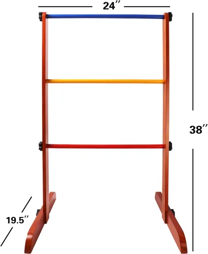Miniatura 2 de GSE Games & Sports Expert Juego de escalera de madera maciza prémium con bolas de escalera y estuche de transporte para patio trasero al aire libre