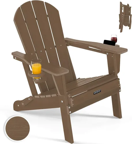 Miniatura 20 de Sillas Adirondack plegables – Silla Adirondack de plástico con soporte para tazas, sillas para exteriores resistentes a la intemperie