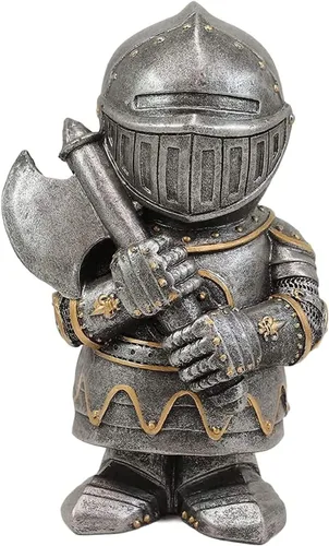 Miniatura 14 de Estatua de caballero de jardín, figuras de caballero de jardín, gnomos, decoraciones medievales, templarios, cruzados, guardia, armadura