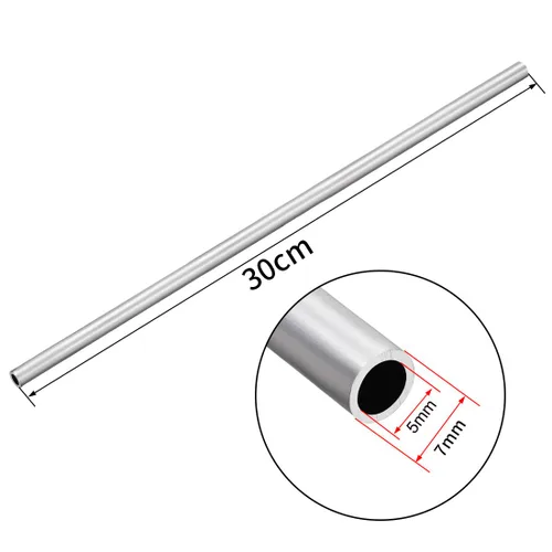 Miniatura 2 de uxcell 2 unids 6063 tubo recto redondo de aluminio sin costura 1 pie longitud 0.195 pulgadas ID 0.273 pulgadas OD