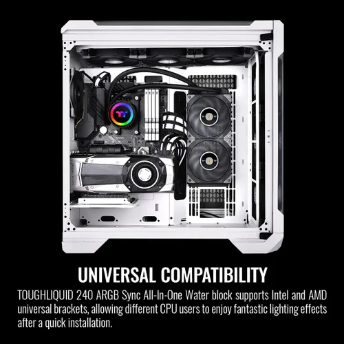 Miniatura 6 de Thermaltake TOUGHLIQUID 240 ARGB - Enfriador líquido de CPU todo en uno, AMD (AM5/AM4)/Intel (LGA 1700/1200), radiador de alta eficiencia de 9.449