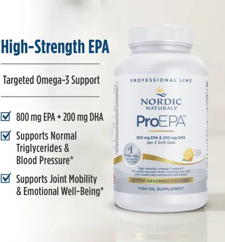 Miniatura 3 de Nordic Naturals ProEPA, Limón - 120 geles blandos - 1210 mg Omega-3 - Fórmula EPA de alta intensidad para un estado de ánimo saludable, salud
