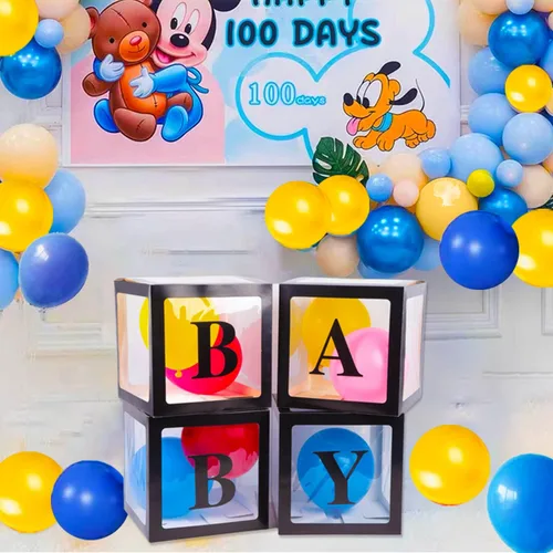 Miniatura 6 de CJT Cajas de bebé con letras para baby shower, cajas de bloque transparentes para decoración de baby shower, caja de globo transparente para fiesta