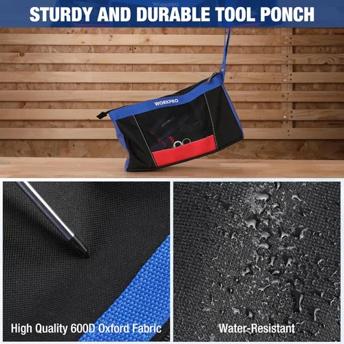 Miniatura 4 de WORKPRO Bolsas para herramientas de 12", bolsa de herramientas pequeña resistente, bolsa pequeña para herramientas utilitarias para organizadores