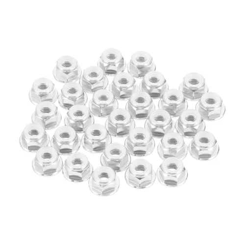 Miniatura 21 de MECCANIXITY 30 piezas de tuercas de bloqueo de aleación de aluminio M5 con paso de 0.8 mm, tuercas hexagonales con brida de nylon con rosca dentada