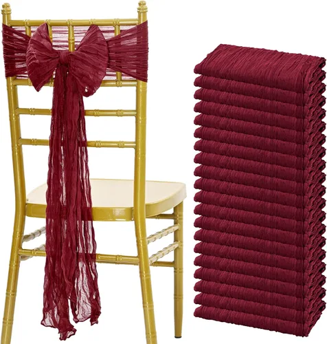 Miniatura 15 de Showgeous 20 bandas para silla, estopilla rústica, lazos decorativos diseñados para bodas, banquetes, fiestas, pasillo, decoración del hogar