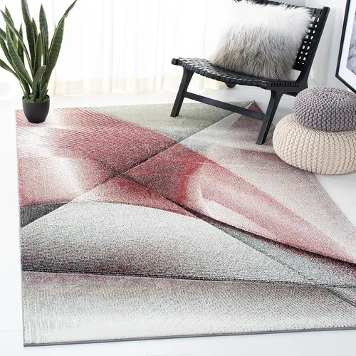 Miniatura 6 de SAFAVIEH Hollywood Collection - Alfombra decorativa de 2 pies 7 pulgadas x 5 pies, gris y azul, diseño moderno de mediados de siglo, no desprende
