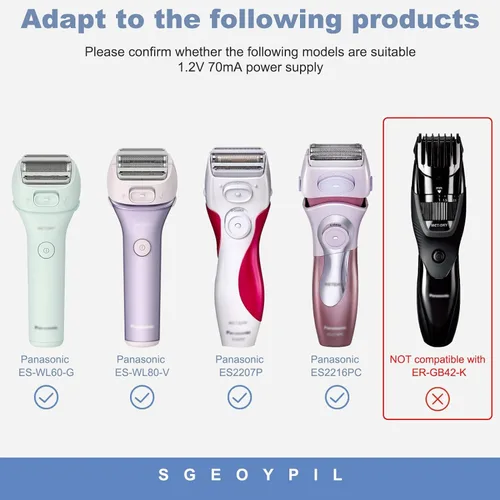 Miniatura 2 de Soporte de cargador para afeitadora en seco y húmedo compatible con Panasonic Women Close Curves Electric Razor para ES-WL60 ES-WL80 ES2207P