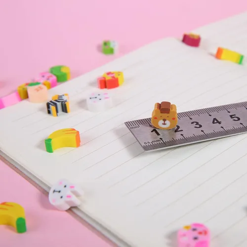 Miniatura 5 de 300 piezas de borradores de colección de frutas de animales para niños, borradores pequeños a granel para recompensas de tareas en el aula