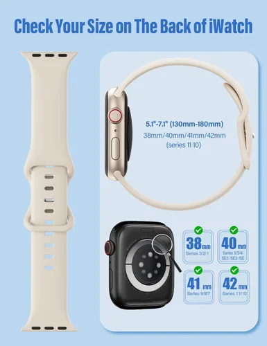 Miniatura 2 de SuperNaNa - Paquete de 15 bandas de silicona suave compatibles con Apple Watch de 38, 40, 41, 42, 44, 45, 46 y 49 mm, correas deportivas unisex