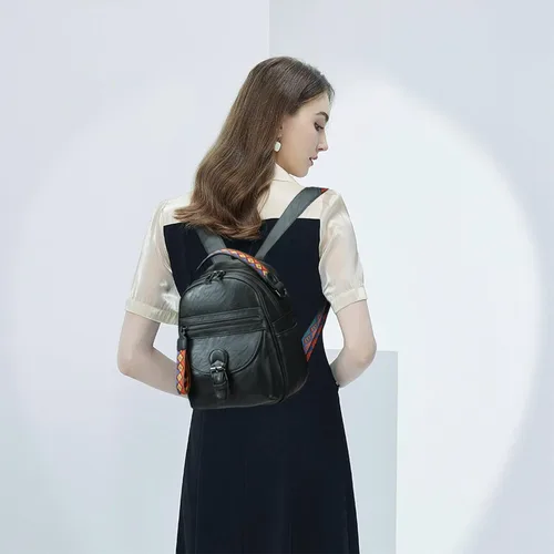 Miniatura 6 de KL928 Mochila pequeña para mujer, mochila de hombro a la moda, Carbón Gra, Mochilas Daypack