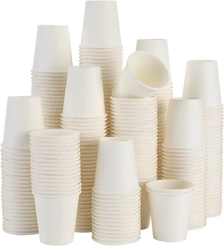 【Paquete de 100 vasos de papel de 3 onzas】 vasos de papel de abeto para frío y calor, tazas de enjuague bucal, tazas de papel de baño de 3 onzas,