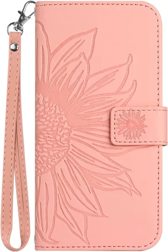 Miniatura 12 de XYX Wallet Case Compatible with Honor X7, Emboss Half Flower Floral PU Leather Flip Protective Case with Wrist Strap Kickstand for Honor X7, Deep