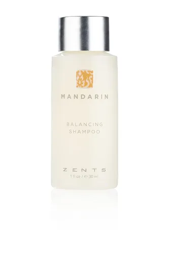 Zents Champú de mandarina equilibrante (tamaño de viaje), color seguro y sin sulfatos con manteca de karité orgánica y loto para todo tipo de
