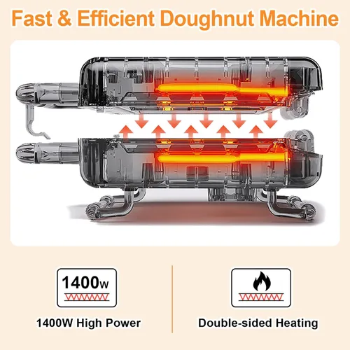 Miniatura 3 de Mini máquina para hacer donas 2025 para el hogar, para niños, de 16 agujeros, eléctrica de donas y panqueques con superficie antiadherente, ideal